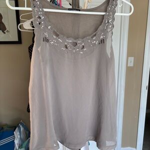 Express Women's Gray Embellished Top